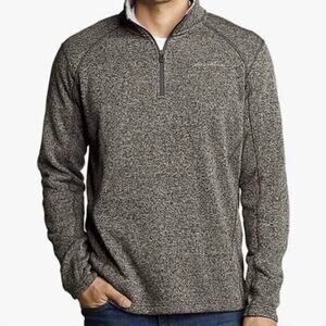 EDDIE BAUER Radiator Fleece 1/4 Zip Mens Pullover Sweater Size XXL Heather Gray